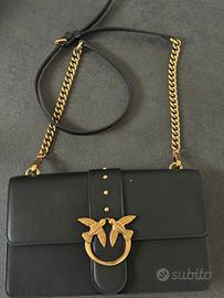 Pinko Love Bag Classic Icon Simply nera oro antico