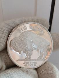 moneta d'argento 2 once bufalo indian head 