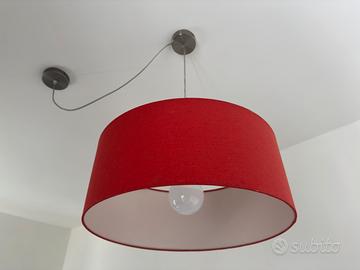Lampadario moderno a sospensione paralume rosso