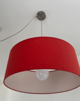 Lampadario moderno a sospensione paralume rosso