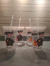 4 bicchieri in plastica Angry Birds