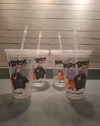 4 bicchieri in plastica Angry Birds