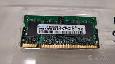 2x moduli RAM da 512 Mb