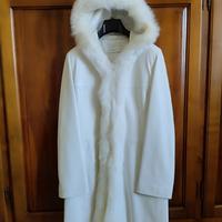 Cappotto in vera pelle bianco