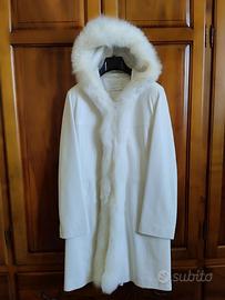 Cappotto in vera pelle bianco