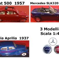 Stock 3 Modellini Auto Fiat Lancia Mercedes