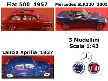 Stock 3 Modellini Auto Fiat Lancia Mercedes