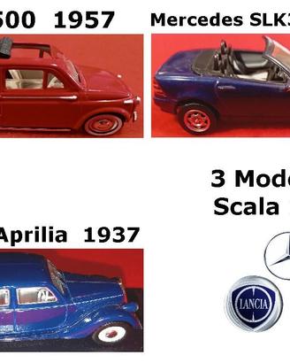 Stock 3 Modellini Auto Fiat Lancia Mercedes
