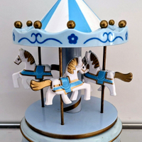 Carillon Giostrina Cavalli Musicale Azzurro Nuovo