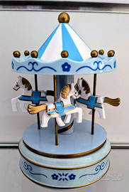 Carillon Giostrina Cavalli Musicale Azzurro Nuovo