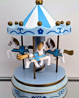 Carillon Giostrina Cavalli Musicale Azzurro Nuovo