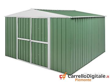 Box in Acciaio da giardino 360x345cm verde scuro