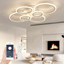 Plafoniera LED Moderna 72W Dimmerabile 80cm Bianca