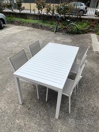 Tavolo da Giardino Bianco con Sedie