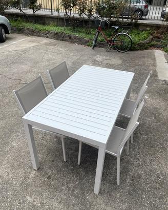 Tavolo da Giardino Bianco con Sedie