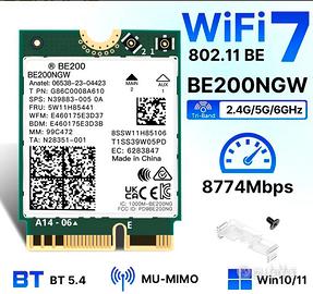 Scheda WiFi 7 Tri-band Intel BE200 M.2 2230 nuova