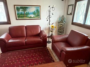 Divano 2 posti e Poltrona in pelle