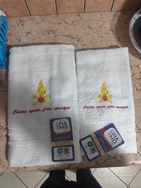 set asciugamani  vigili del fuoco