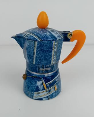 ☕ Caffettiera vintage Newport – decoro jeans 👖