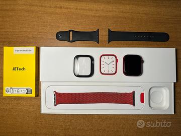 Apple Watch 7 45mm RED GPS – 2 Cinturini + Vetrini