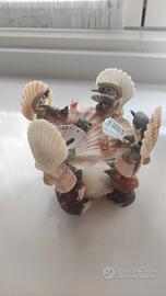 Statuetta Vintage in Conchiglie - Giocatori Poker