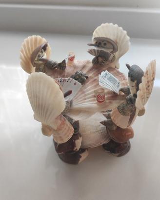 Statuetta Vintage in Conchiglie - Giocatori Poker