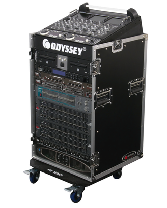 Odyssey rack flight case 19''+ rotelle 16+10 Unità