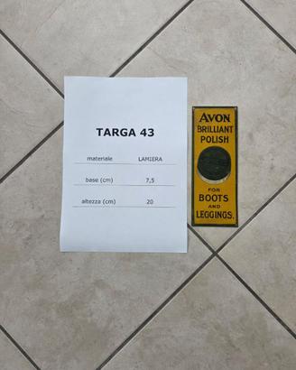 Targa vintage Avon Brilliant Polish