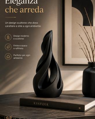 vaso da interni elegante nero 