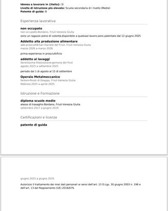 operaio autista magazziniere