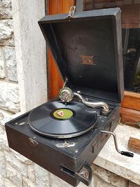 GRAMMOFONO ANTICO A VALIGETTA DA REVISIONARE