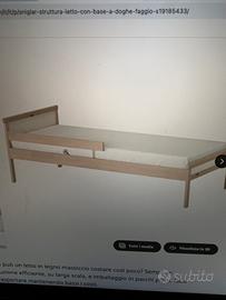 Lettino ikea faggio 70x160 cm + materasso