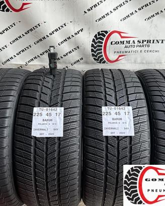4 PNEUMATICI 225/45 R17 BARUM INVERNALI 85%