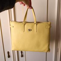 borsa vera pelle gialla