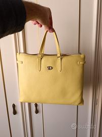 borsa vera pelle gialla