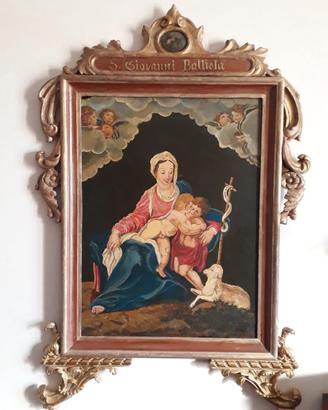 Dipinto antico su arenaria, Madonna con Bambino