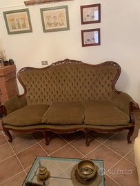 Divano stile barocco Luigi Filippo capitonné