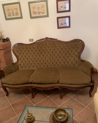 Divano stile barocco Luigi Filippo capitonné