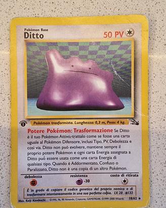 Carta Pokemon Originale Ditto prima edizione Fossi