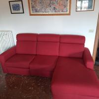 divano a penisola rosso