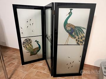 Separè in legno e vetro