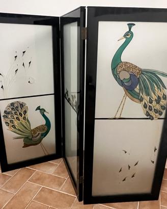 Separè in legno e vetro
