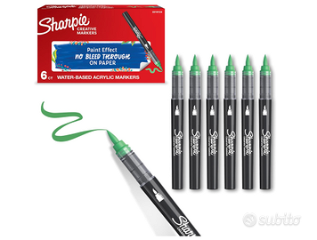 Sharpie pennarrelli 6pz verdi acrilica