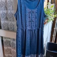 Vestito estivo da donna in raso, taglia 50/52
