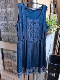 Vestito estivo da donna in raso, taglia 50/52