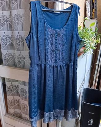 Vestito estivo da donna in raso, taglia 50/52