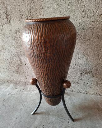 Portaombrelli/Vaso vintage  in rame  sbalzato 