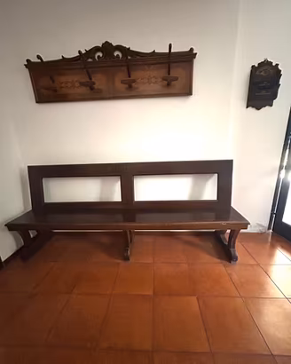 Appendiabiti antico con n. 2 panche in legno