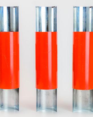 3 lampade da muro appliques vintage rosse stilnovo