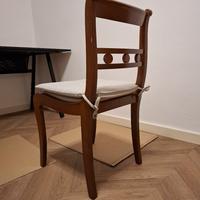 set di sedie 4 pezzi in legno con cuscino